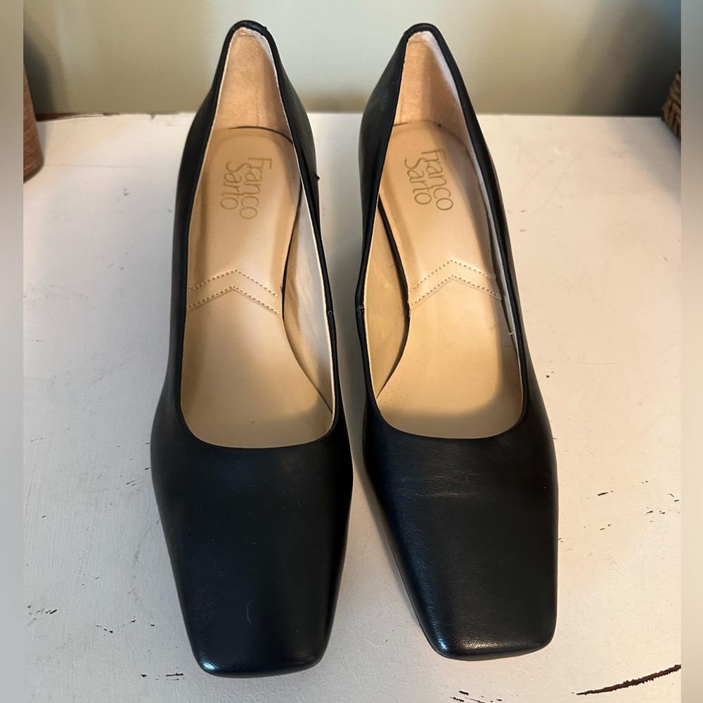 Franco Sarto Square Toe Thick Round Heels